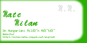 mate milan business card